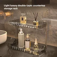 Bathroom Storage Rack Toilet Double Layer Cosmetics Storage Box Washstand Organizer Desktop Shelf Rack bathroom accessories 1