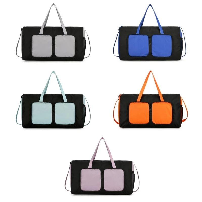 Unisex Folding Outdoor Sports Bag with Adjustable Straps Large Capacity Waterproof Overnight Bag for Hiking Travel