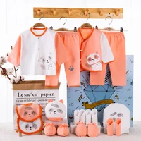 Lawadka 18 pièce/lot nouveau-né bébé vêtements pour filles garçons ensembles 100% coton infantile printemps automne doux garçon vêtements nouveau-né chapeau bavoir 2