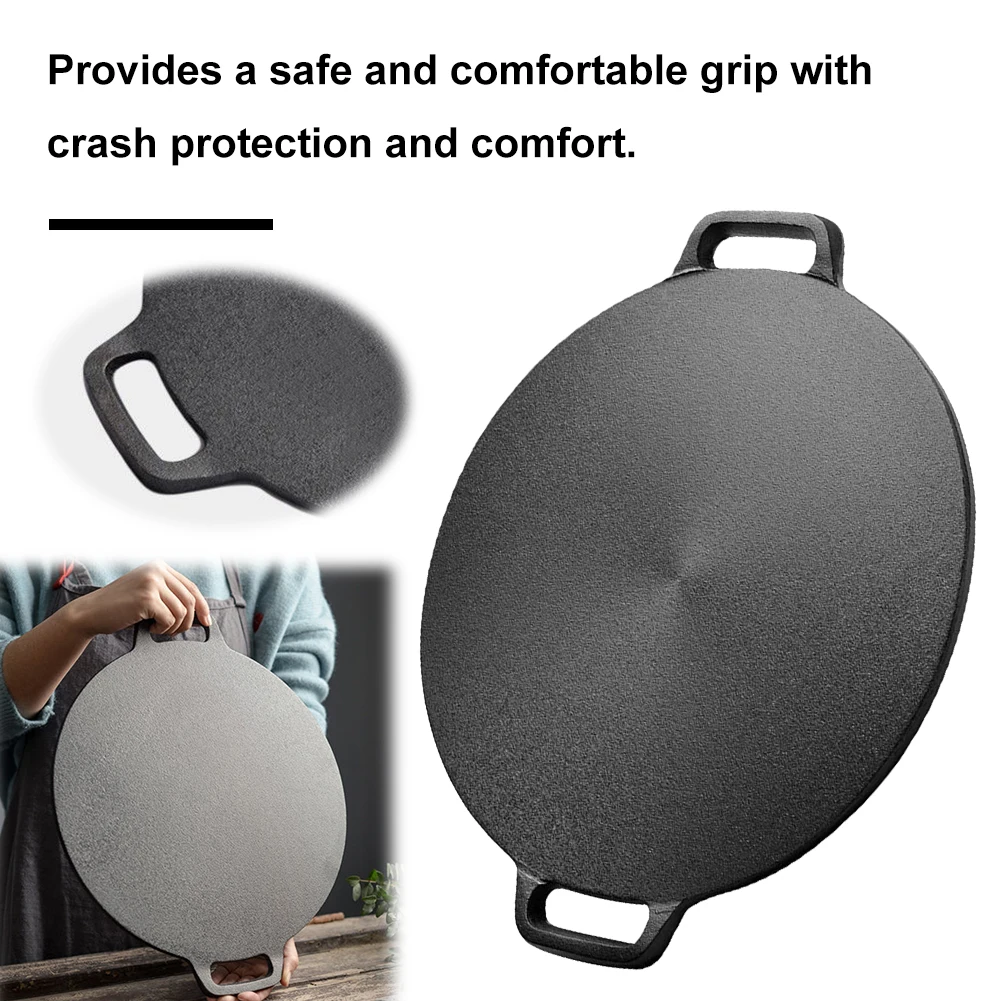 Pancake Pan Non Stick Cast Iron Skillet with Handle Baking BBQ Grill for Home Kitchen