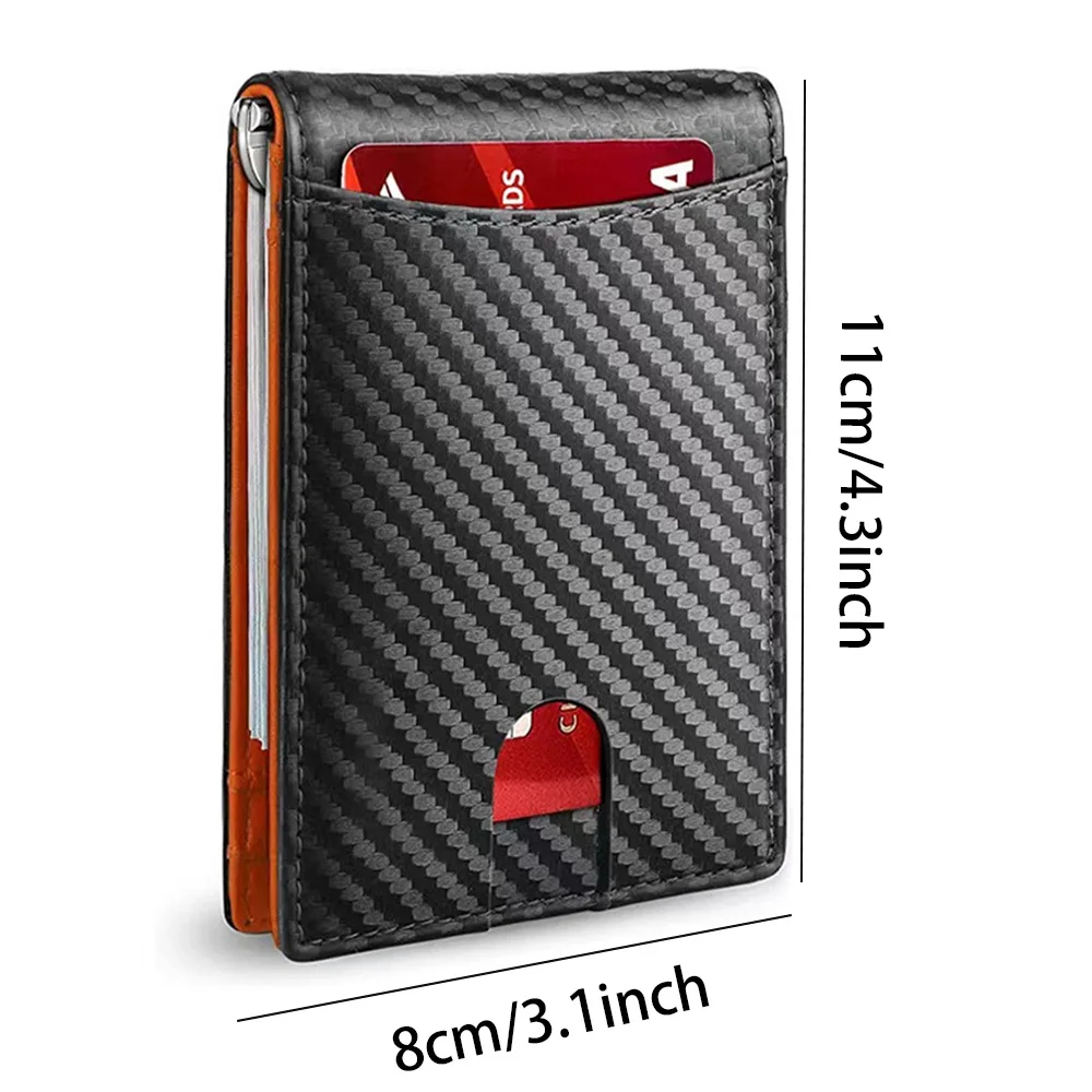 Credit Card Holder 1Pc Wallet Clip Slim Wallet For Men Leather Money Clip Mens Wallets RFID Blocking Front Pocket Bifold