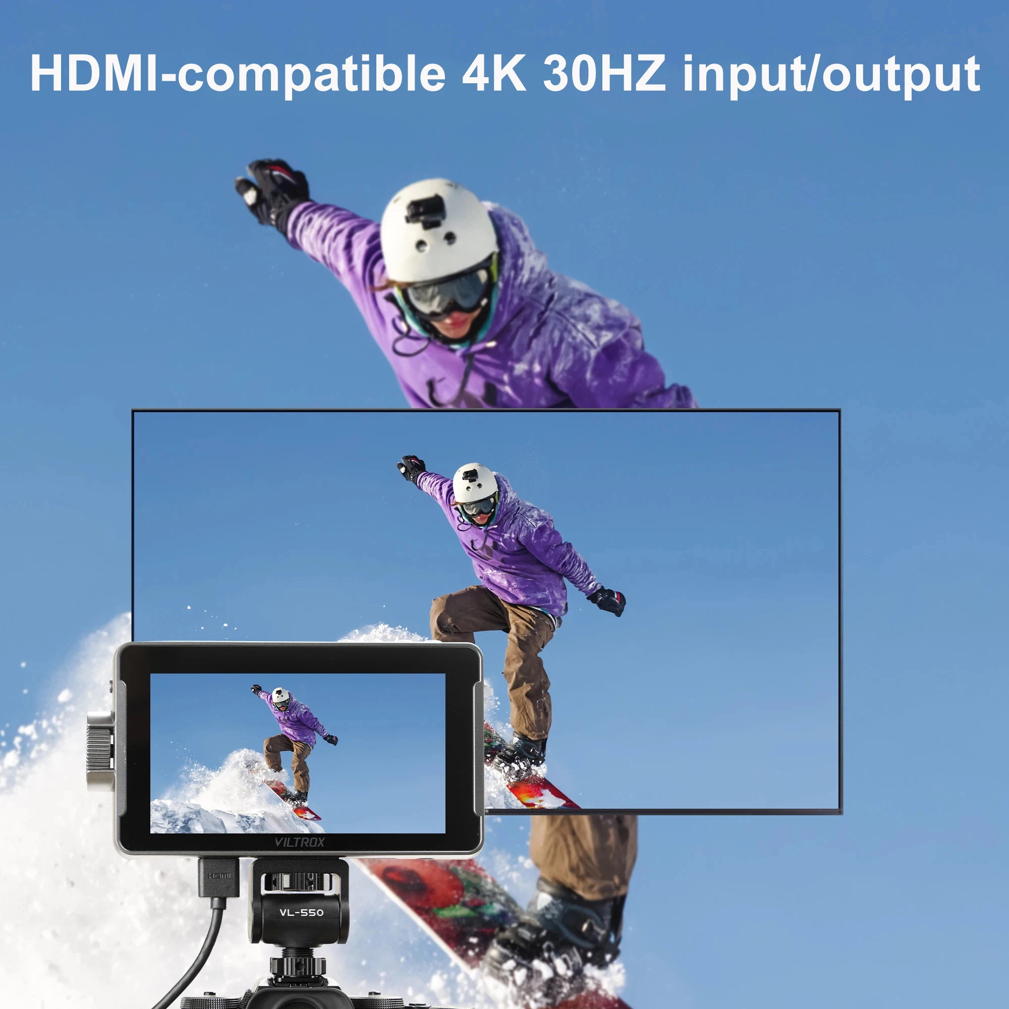 VILTROX DC-550 Series 5.5 Inch Profissional Camera Monitor 4K 30Hz Touch Screen Field 3D LUT Director Studio Monitor 1920x1080