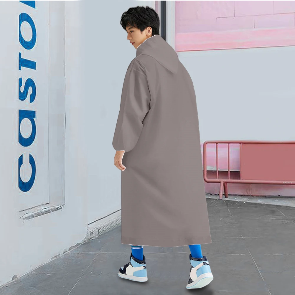 Disposable Waterproof Rain Coat Windproof Hooded Rain Poncho Drawstring Long Hooded Rain Coats Portable for Camping Hiking