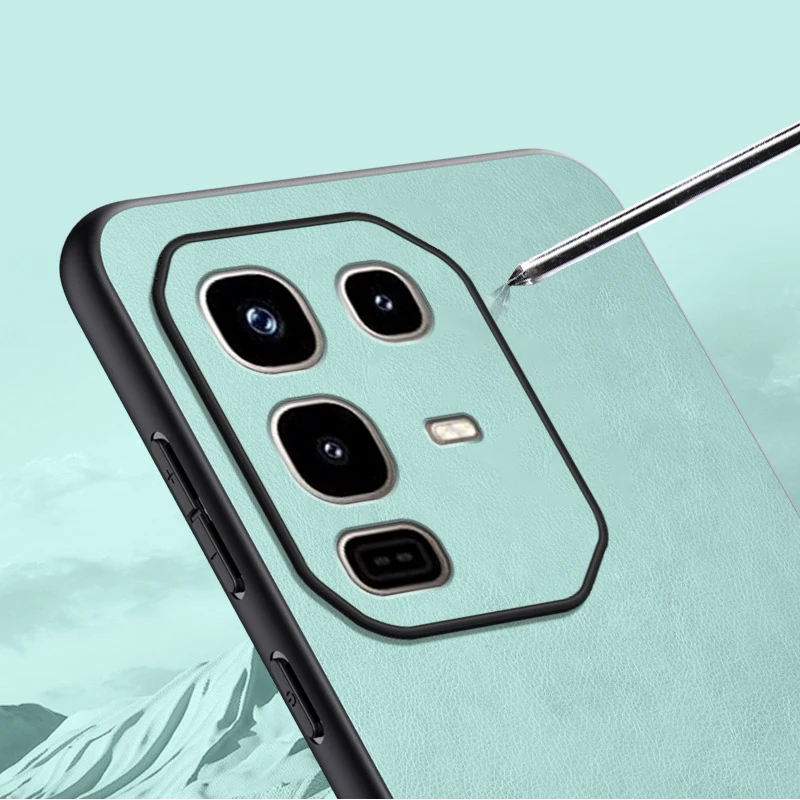 Luxury Leather Back Phone Case with Silicone Protection