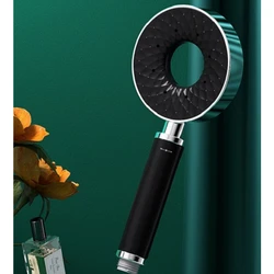 Hand-Held Automatic Self-Cleaning Shower Head Donut Shape Abs Electroplating Pressurize Bathtub Faucet Bathroom Accessories