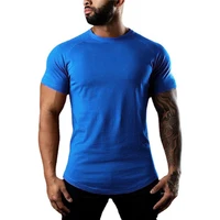 Nouvelle mode plaine hauts t-shirts Fitness hommes col rond T-Shirt à manches courtes jogging musculaire musculation mâle vêtements de sport coupe ajustée T 3