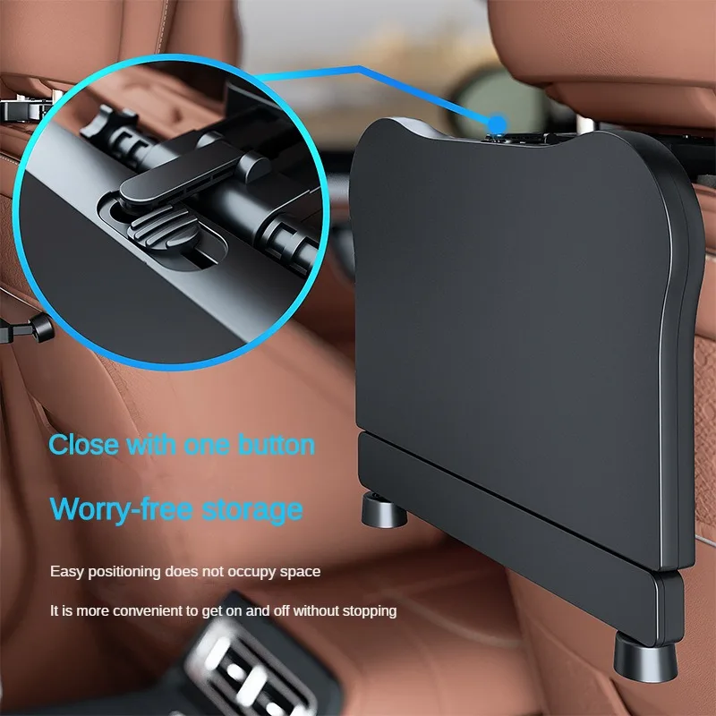 Car Travel Table Board Multifunctional Height Adjustable Universal Headrest Mount Seat Back Tray for Computer Rear Seat Desk