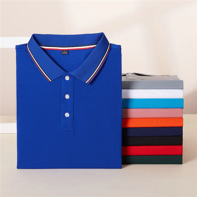 

Летняя полосатая рубашка-поло для мужчин, быстросохнущие дышащие топы, Повседневная Облегающая рубашка с коротким рукавом, спортивная одежда, Camisa Polo, Джерси для гольфа