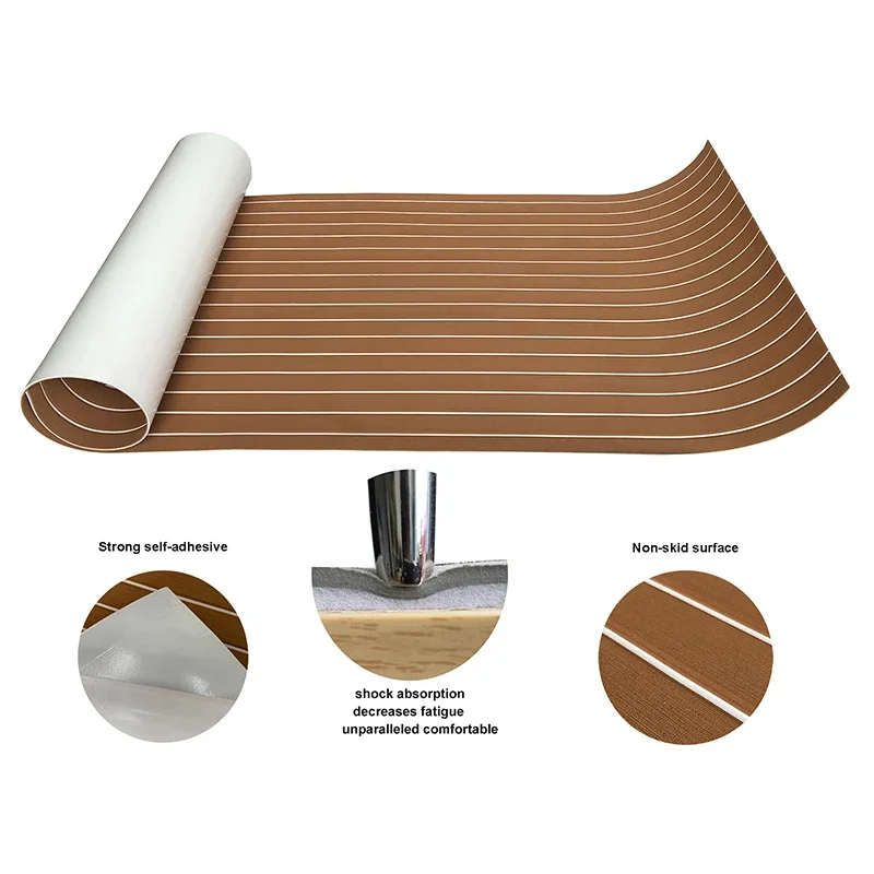 240*60*0.5cm Self Adhesive EVA Foam Teak Sheet Mat Decking Car Boat Sea Swim Yacht Synthetic Marine Acessories Cozy Flooring Pad marine accessories marine hardware boat deck mat