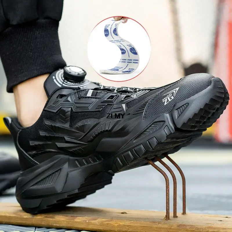 Men Safety Shoes Steel Toe Working Sneakers Light Puncture Proof Work Safety Boots Anti-smash Boot, safety shoes,men shoes