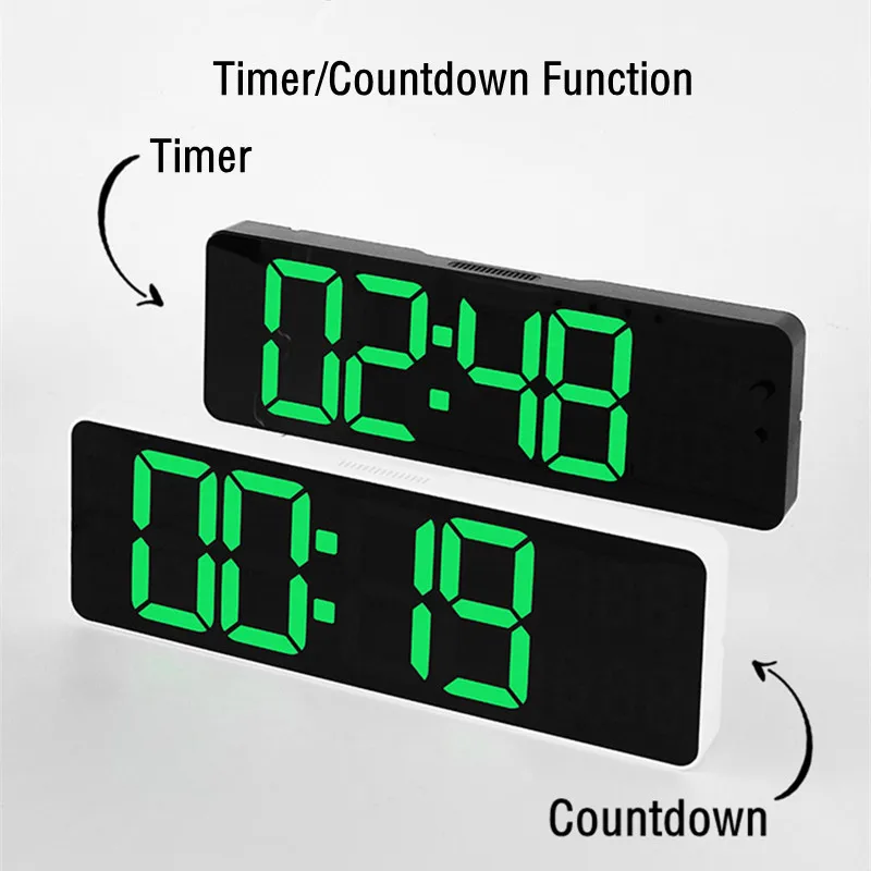 Grote Digitale Wandklok Afstandsbediening Temp Datum Week Display Timer Countdown Tafel Klok Muur Gemonteerde Dual Alarmen Led klokken