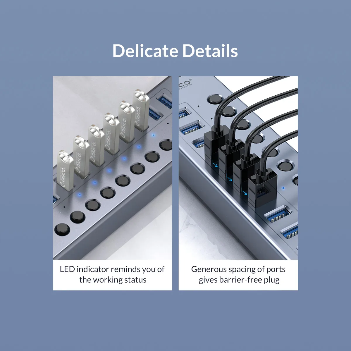 ORICO Powerline Hub Splitter Socket mit mehreren USB 3.0-Anschlüssen, Ein-/Ausschalter, Dock-Steckdosenleiste und Adapter für PC_voghion.com