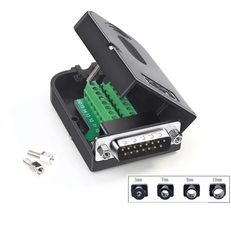 DB15 Male D-SUB 2 Row 15Pin Plug Breakout Terminal Solderless Connector - Foto 6