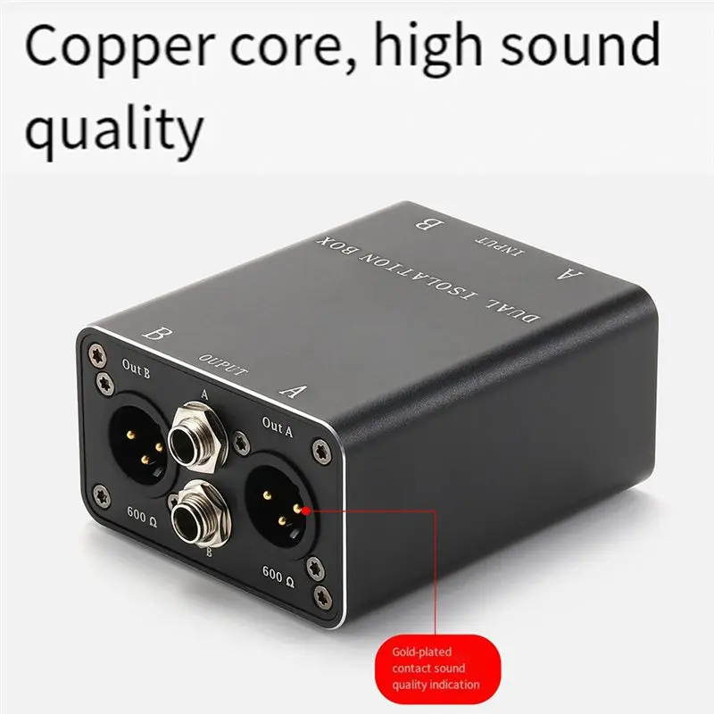 A77P-프로페셔널 듀얼 채널 XLR 오디오 아이솔레이터 트랜스포머 6.5Mm 잭 커플러, 전류 험 소음 제거