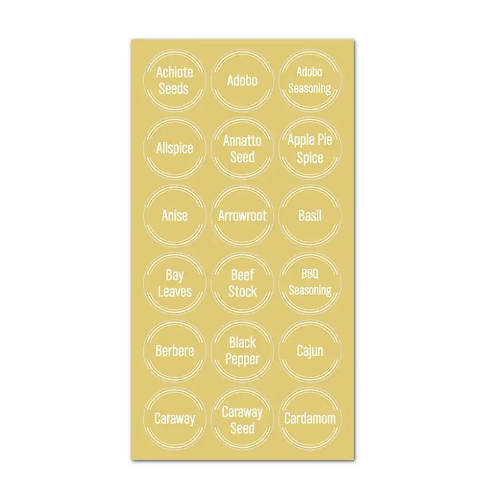 Description Picture 4 of item144PCS Kitchen Adhesive Labels Individuality Black And White PVC Transparent Waterproof Spice Label Stickers Kitchen Gadgets