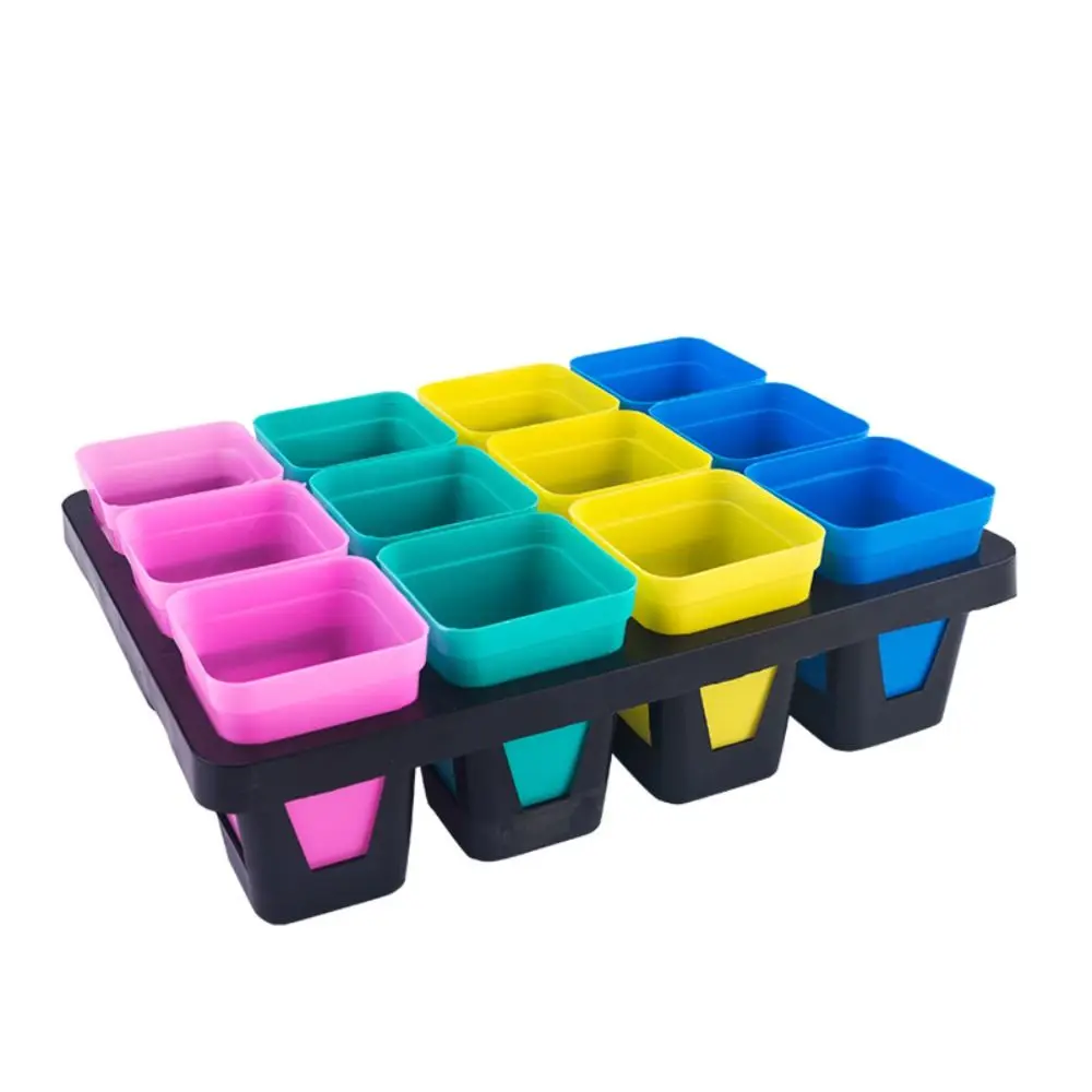 Description Picture 5 of item6/12 Hole Flower Pots Storage Tray Tool Black Organization Seeding Boxes Dish Caliber 6.5cm 9cm Greenhouse Potted Bracket