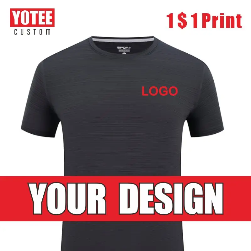 

Летняя футболка YOTEE из вискозы с принтом логотипа на заказ, эластичный Быстросохнущий дышащий спортивный повседневный мужской топ с коротк...