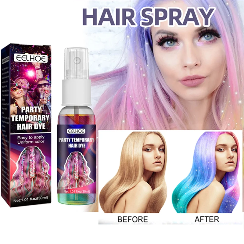30ml Temporary Hair Dye Girls party color hair dye spray FastDrying