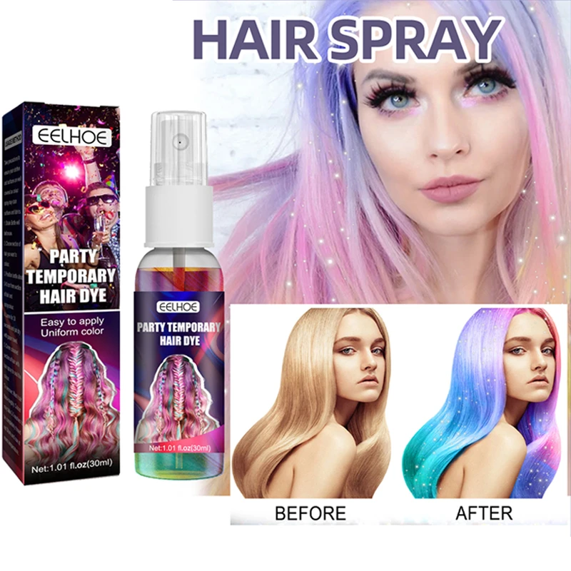 30ml Temporary Hair Dye Girls party color hair dye spray Fast Drying