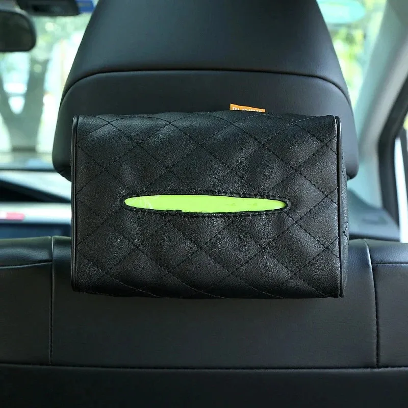 Car Tissue Holder Tissue Box Tissue Bag Solid Color Tissue Kit For Car