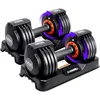 55LB Pair, Adjustable Weight Dumbbell Set with Non-slip Quick Adjust Swivel Handle, Dumbbell Home Gym Fitness Equipment for 1