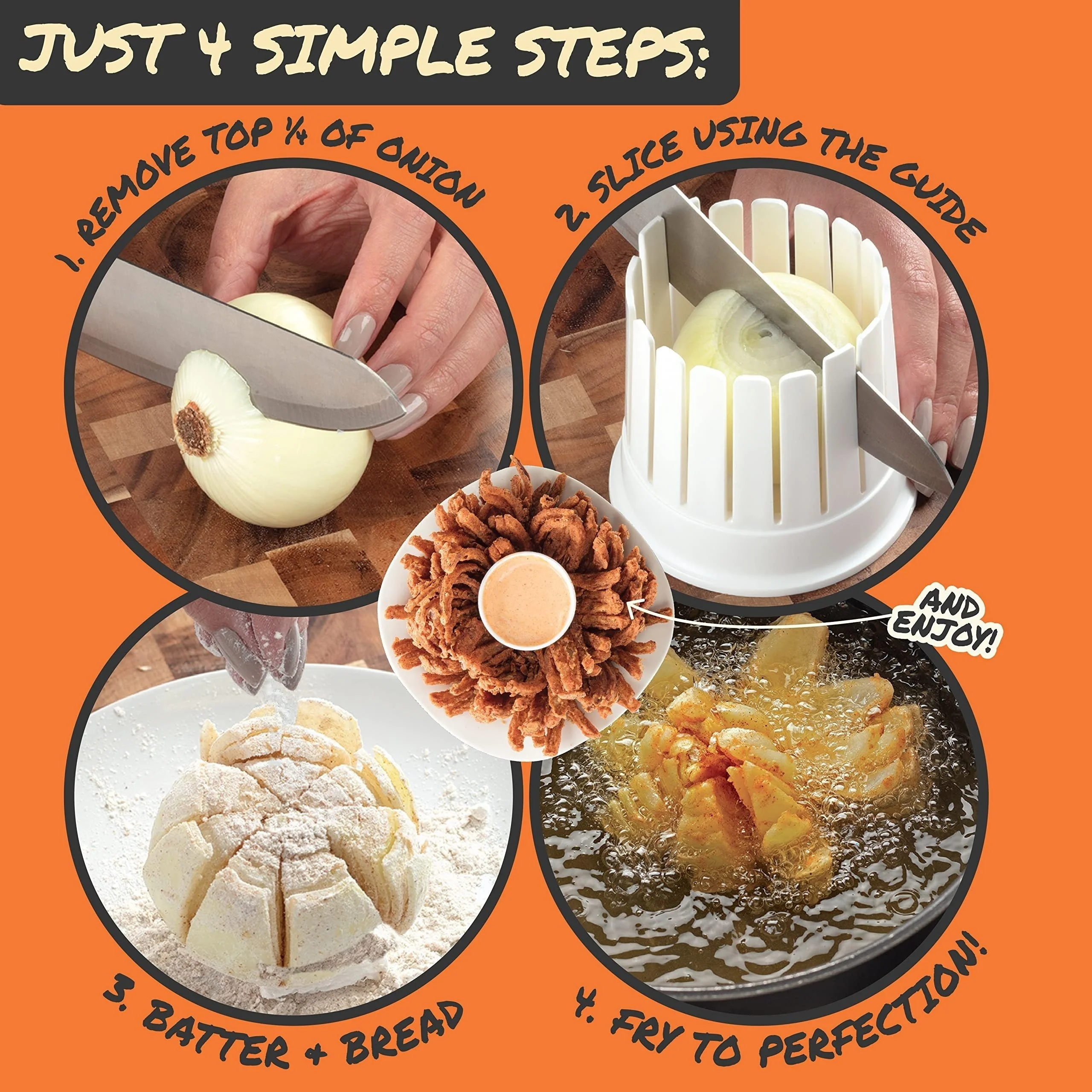1 Set Home Onion Slicer, Onion Blossom Maker-All-in-One Blooming Set W Core Cutter & Knife Guide