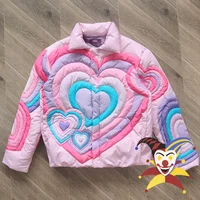 ERL HEARTS PUFFER JACK Parkas Men Women 1:1 Top Quality Patchwork Thicken Down Jacket Coats 1