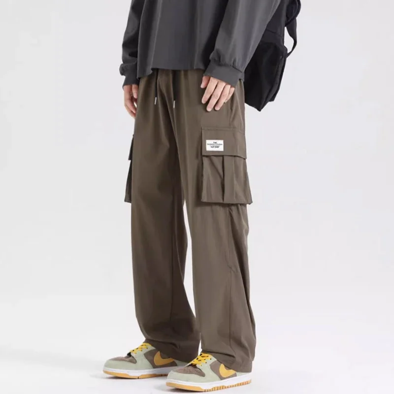 

Work pants for men in 2024, new waterproof and stain resistant oversized loose and thin outdoor mountaineering straight tube qui