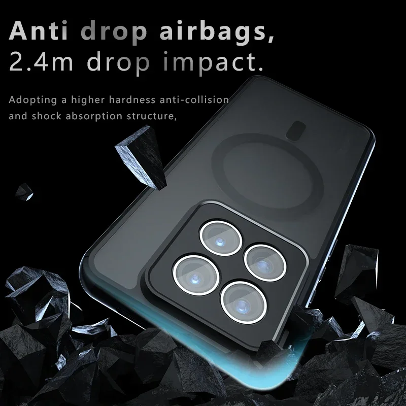 Ultra Matte Magnetic Acrylic Shockproof Transparent Case with Magsafe Compatibility