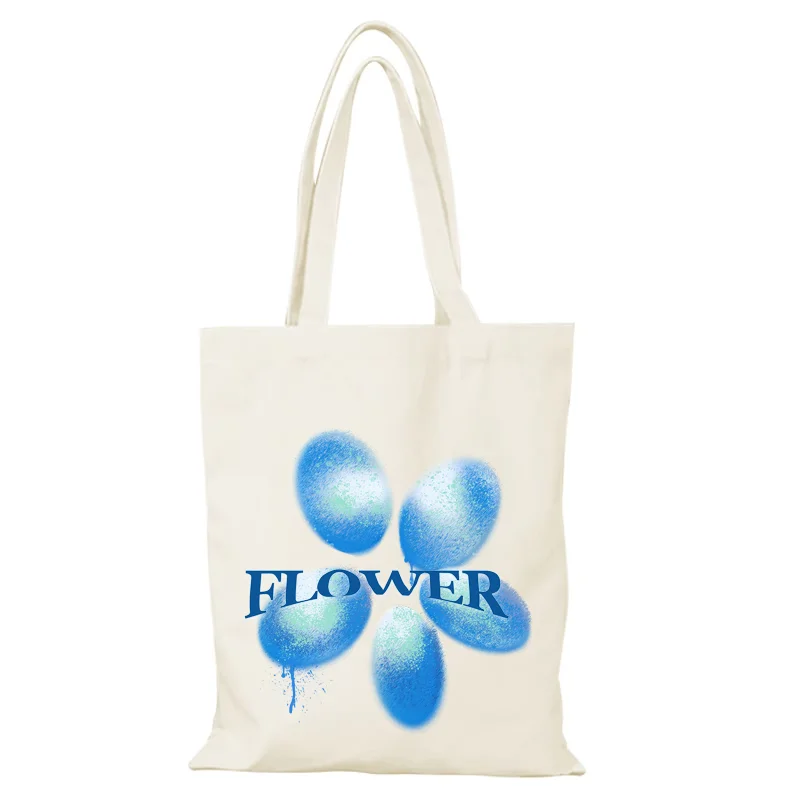 Mode Damen Einkaufstasche Blumen Mann Einkaufstasche Stofftaschen Handtaschen Eco Shopper Canvas Handtasche Schulter Dame die Hand Damen – Detail 10