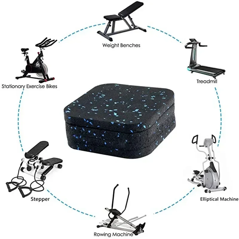 10*10cm Treadmill Mats Pads High Density Rubber Shock-Proof Sound-Absorbing Cushioning Floor Mat Home Gym Exercise Equipment 2