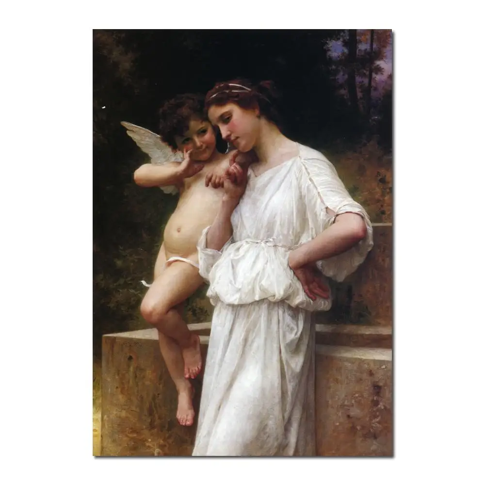 

Oil Painting Portrait Art At The Fountain William Adolphe Bouguereau Picture Hand Painted High Quality For Room Decor