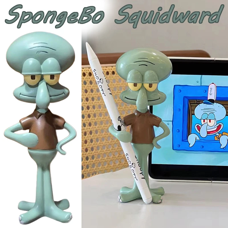 Spongebob Squidward Action Figure Cartoon Anime Portapenne Divertenti Ornamenti Creativi Studente Decorazione Desktop Regalo Giocattolo Per Bambini