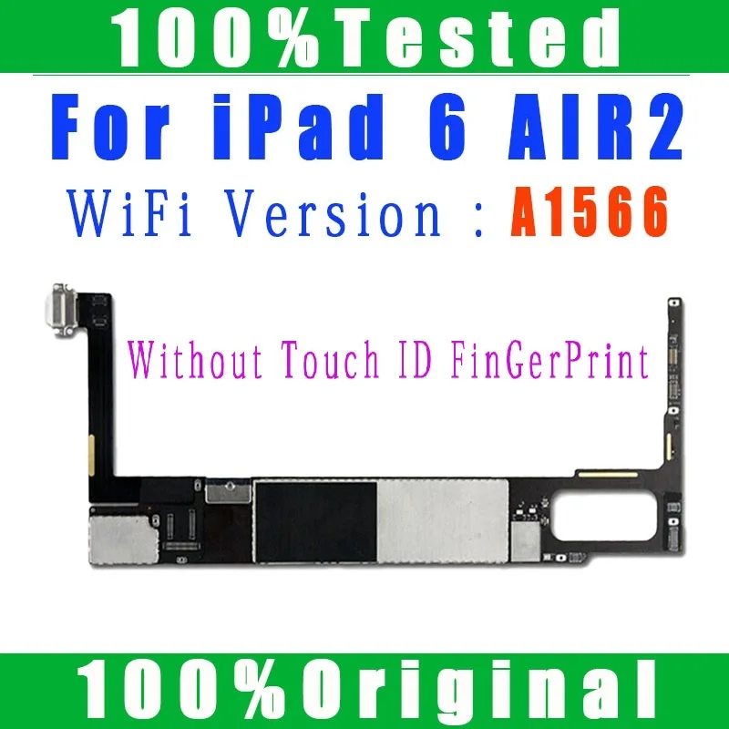 iCloud Logic Board For iPad 5 6 Air 1 2 Motherboard A1566 A1567 A1474 A1475 WIFI & WIFI Cellular For iPad AIR1 AIR2 mobile motherboard cell phone parts