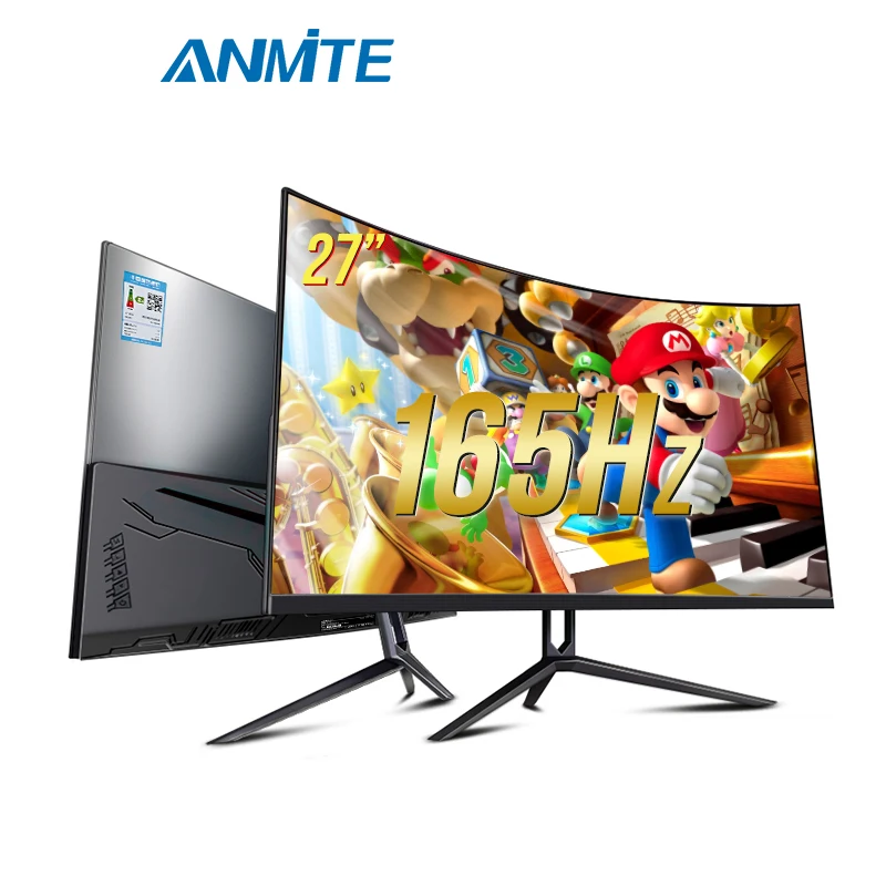 

Anmite 27"FHD 165hz Curved Gaming Computer Monitor HDR USB FHD [1920 x 1080] PC HDMI Ultra-thinscreen Display