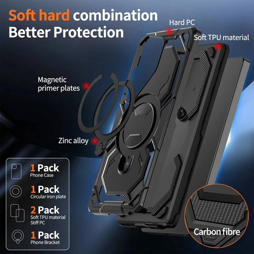Magnetic Sagsafe Armor Case with Wireless Charging Capability