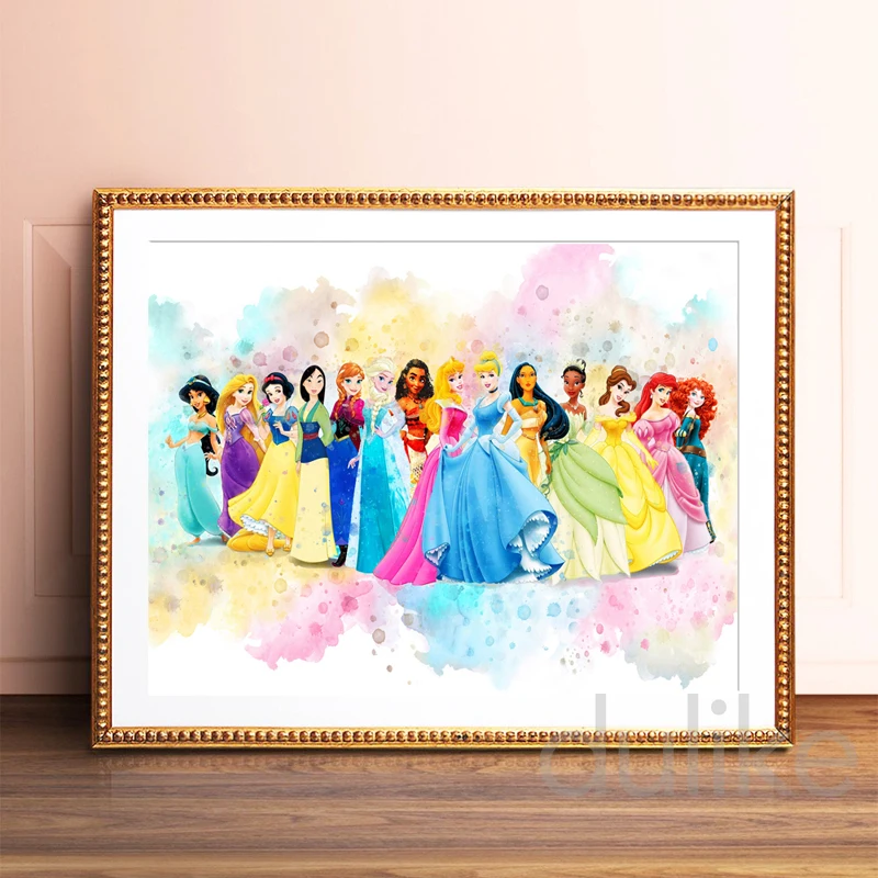 Watercolor Disney Princess Wall Art 3