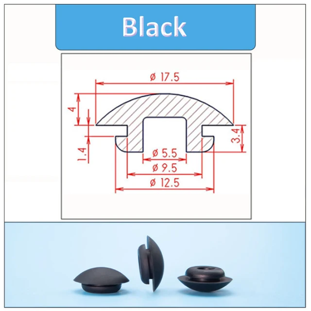 1Pc 9.5mm Snapon Hole Plugs Silicone Rubber Sealing Plug End Caps Stopper High Temperature