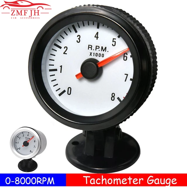 2 52mm tacometro Car LED Tacho Gauge Tachometer Boat 0-8000 RPM meter Red  Backlight Universal For 12V Car Motor Gasoline Engine - AliExpress
