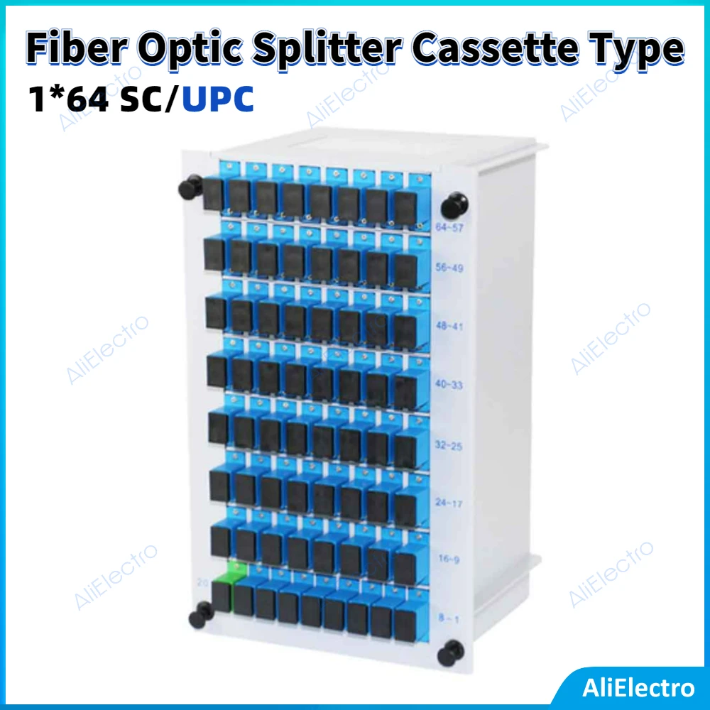 Splitter In Fibra Ottica 1*64 Sc/Upc 1X64 Splitter Ottico Plc Cassetta Box Card Inserimento Tipo Splitter Ottico Ftth Plc