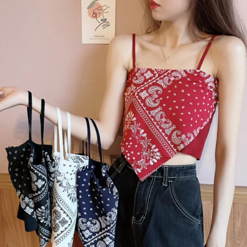 

Sexy Summer Ethic Print Knit Irregular Knit Tank
