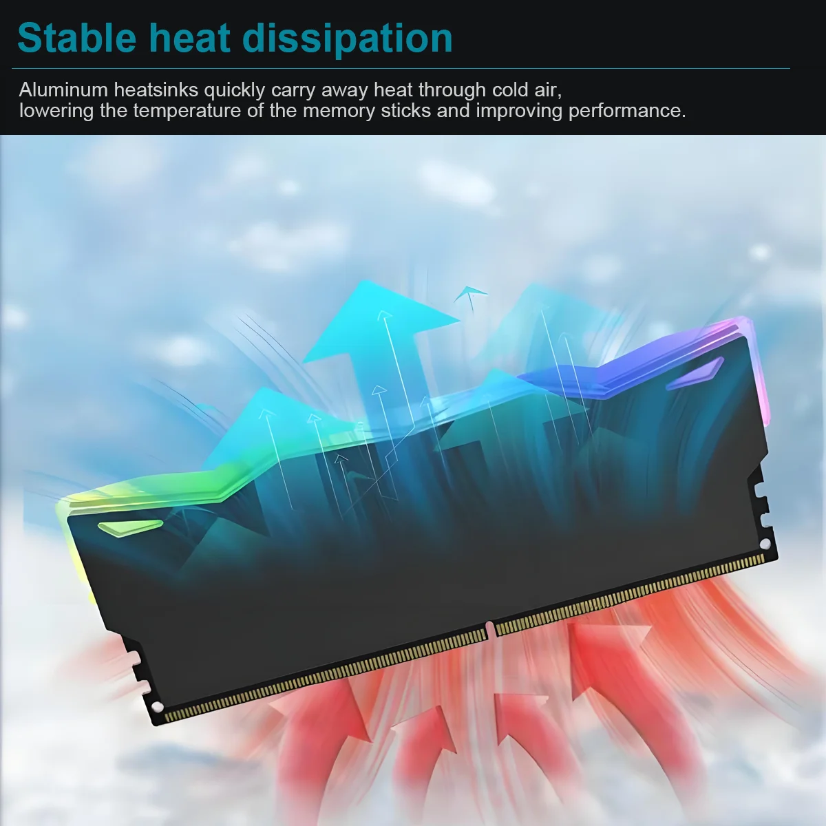 TUMMASTER 5V 3-PIN ARGB PC Memory Heatsink RAM Cooling Vest for Desktop Computer Memory DDR2/3/4/5 — view 4