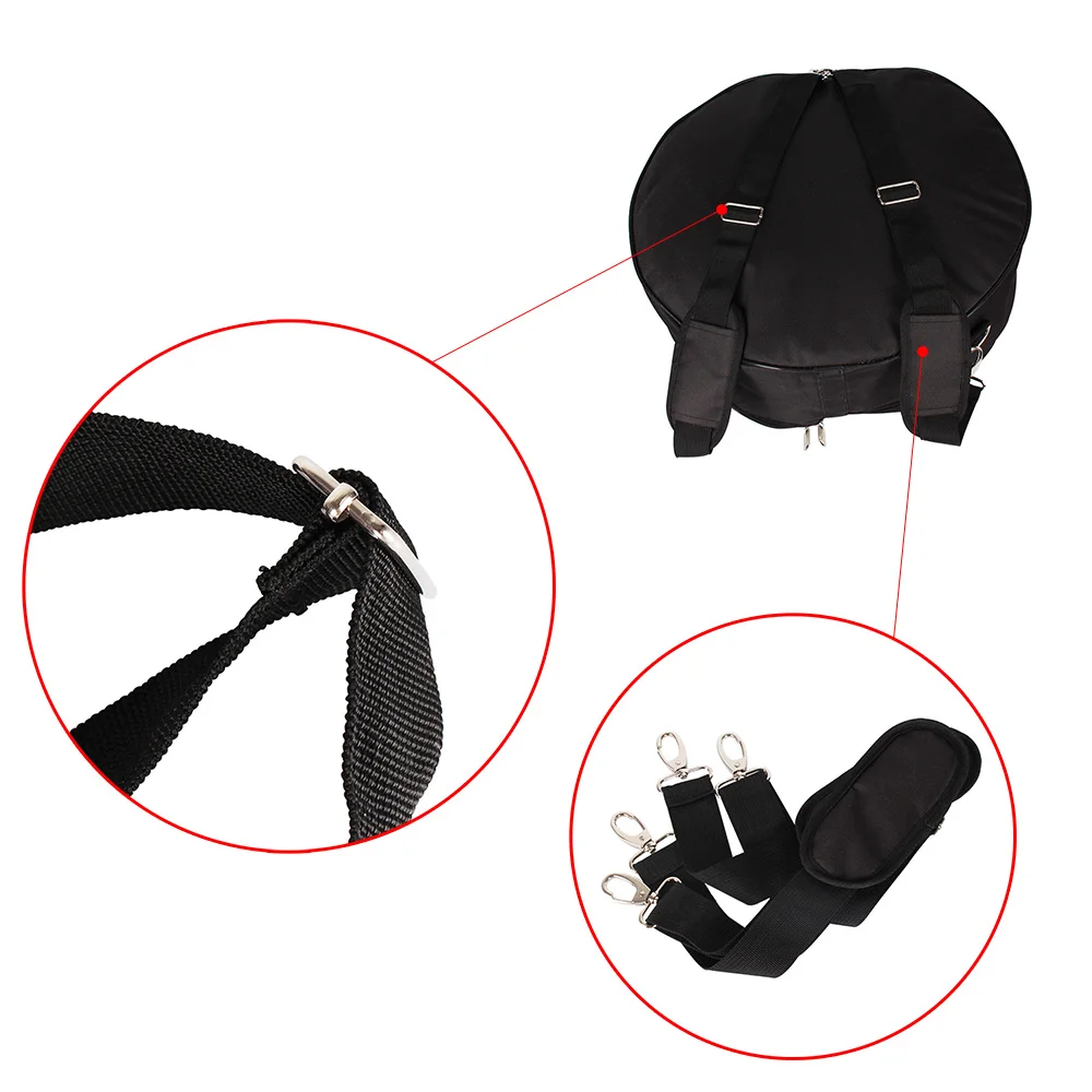 14-Zoll-Snaredrum-Handtasche, tragbarer Snare-Drum-Rucksack mit Schultergurt, Außentaschen, Teile für Musikinstrumente – Detail 9