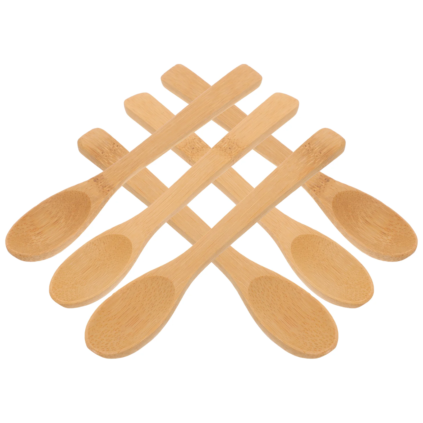 

6 Pcs Good Bamboo Honey Spoon Kitchen Stirring Food Long Handle Jam Salt Household Child