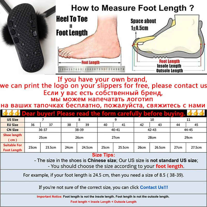 MPPM Real Fox Fur Slides for Women Luxury Designer Sandals On Summer Furry Slippers Flip Flops Shoes Plus Size Shoes — view 6
