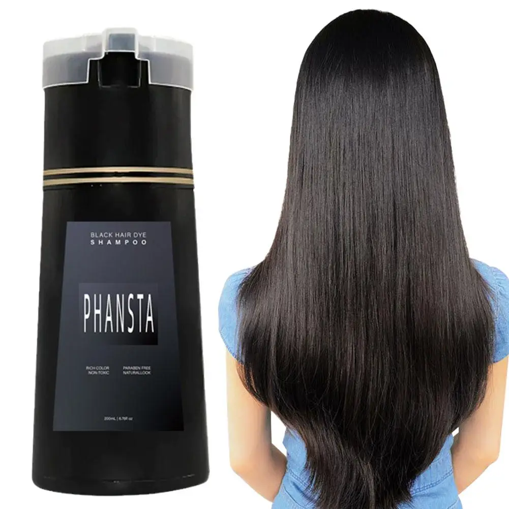 PHANSTA Hair Dye Shampoo Hair Instant Dye Shampoo,Hair Dye Coloring Shampoo For Gray Hair Long Lasting Nourish For Men Women 3