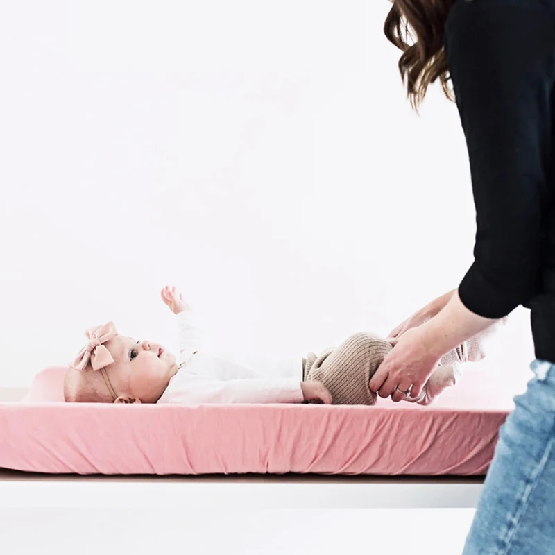  기저귀 교체 패드 커버, 부드러운 재사용 가능한 테이블 매트 시트, 통기성 단색  보육원