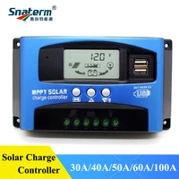 Contrôleur de Charge solaire MPPT 30A 40A 50A 60A 100A 12V 24V, déchargeur de Charge double USB automatique, régulateur de panneau solaire, écran LCD 4