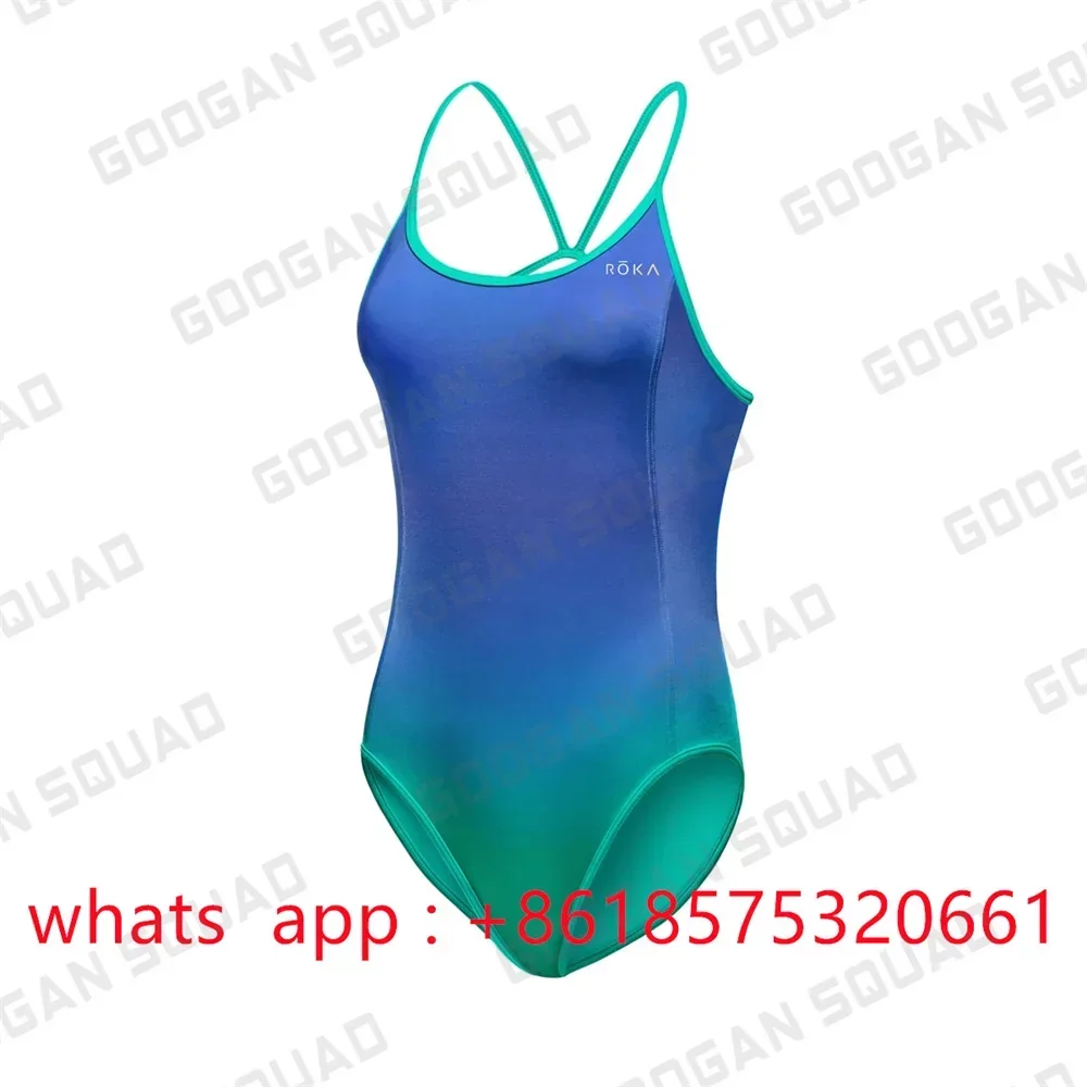 Women One Piece Spaghetti Straps Swimsuit Swimwear Bikini Sexy Printing Bathing Suit Open Water Swimming Training Swim Suit New