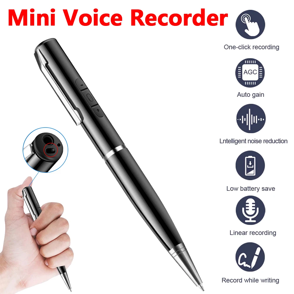Mini Voice Recorder Pen Portable USB Audio Sound Recording Activated Recorder MP3 Player For Lectures Meetings Class Dictaphone